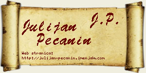 Julijan Pečanin vizit kartica
